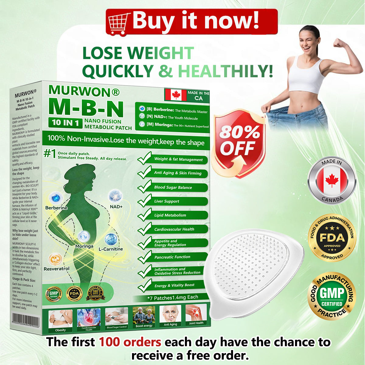 𝐎𝐟𝐟𝐢𝐜𝐢𝐚𝐥 𝐒𝐭𝐨𝐫𝐞👩‍ MURWON®10-𝐢𝐧-𝟏𝐍𝐀𝐃+𝐁𝐞𝐫𝐛𝐞𝐫𝐢𝐧𝐞𝐀𝐥𝐥-𝐢𝐧-𝐎𝐧𝐞 𝐁𝐨𝐝𝐲-𝐒𝐡𝐚𝐩𝐢𝐧𝐠 𝐍𝐚𝐧𝐨 𝐌𝐢𝐜𝐫𝐨𝐧𝐞𝐞𝐝𝐥𝐞 𝐏𝐚𝐭𝐜𝐡(𝐔𝐬𝐞 𝐨𝐧𝐜𝐞 𝐞𝐯𝐞𝐫𝐲 𝐭𝐰𝐨 𝐝𝐚𝐲𝐬, 𝐯𝐢𝐬𝐢𝐛𝐥𝐞 𝐜𝐡𝐚𝐧𝐠𝐞𝐬 𝐢𝐧 𝟕 𝐝𝐚𝐲𝐬)𝐒𝐮𝐢𝐭𝐚𝐛𝐥𝐞 𝐟𝐨𝐫:𝐎𝐛𝐞𝐬𝐢𝐭𝐲/𝐂𝐚𝐫𝐝𝐢𝐨𝐯𝐚𝐬𝐜𝐮𝐥𝐚𝐫 𝐡𝐞𝐚𝐥𝐭𝐡/𝐃𝐢𝐚𝐛𝐞𝐭𝐞𝐬/𝐒𝐥𝐞𝐞𝐩 𝐚𝐩𝐧𝐞𝐚/𝐆𝐮𝐭 𝐡𝐞𝐚𝐥𝐭𝐡/𝐉𝐨𝐢𝐧𝐭 𝐢𝐬𝐬𝐮𝐞𝐬/𝐀𝐧𝐝 𝐦𝐨𝐫𝐞 𝐡𝐞𝐚𝐥𝐭𝐡 𝐧𝐞𝐞𝐝𝐬