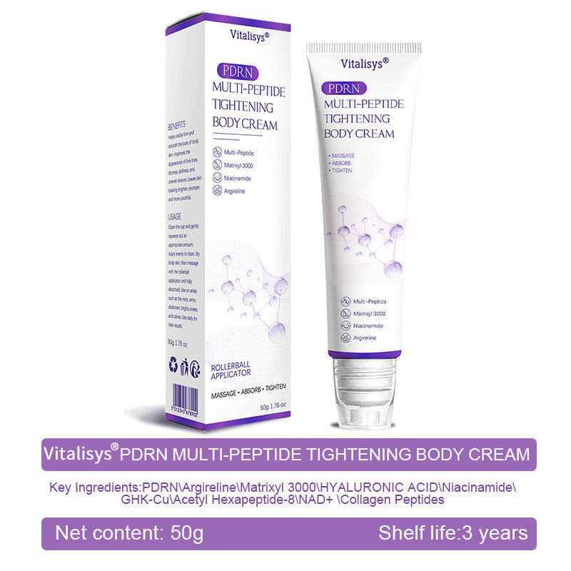 Vitalisys® 🍅PDRN Multi-Peptide Massaging Body Roller Cream- Anti-aging, Hydrating, Skin Firming & Lifting, Skin Repair, Even Tone, Acne and Dark Spot Treatment, Wart and Mole Removal, and Psoriasis Relief.