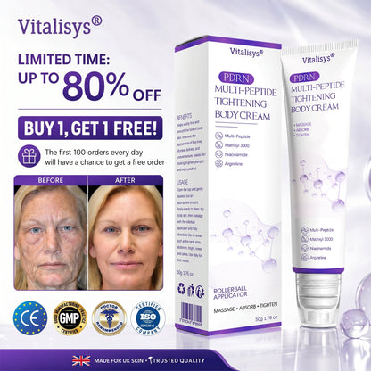 Vitalisys® 🍅PDRN Multi-Peptide Massaging Body Roller Cream- Anti-aging, Hydrating, Skin Firming & Lifting, Skin Repair, Even Tone, Acne and Dark Spot Treatment, Wart and Mole Removal, and Psoriasis Relief.