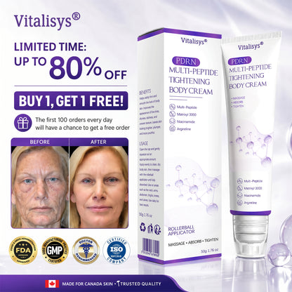 🌈🌈Vitalisys® PDRN Multi-Peptide Massaging Body Roller Cream- Anti-aging, Hydrating, Skin Firming & Lifting, Skin Repair, Even Tone, Acne and Dark Spot Treatment, Wart and Mole Removal, and Psoriasis Relief.